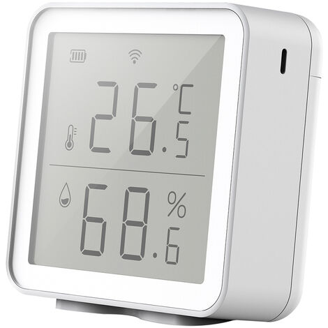 Détecteur d'humidité Capteur d'humidité de température intelligent WiFi compatible avec Alexa Hygromètre numérique sans fil à très longue portée 230ft Thermomètre d'intérieur Capteur d'humidité de la