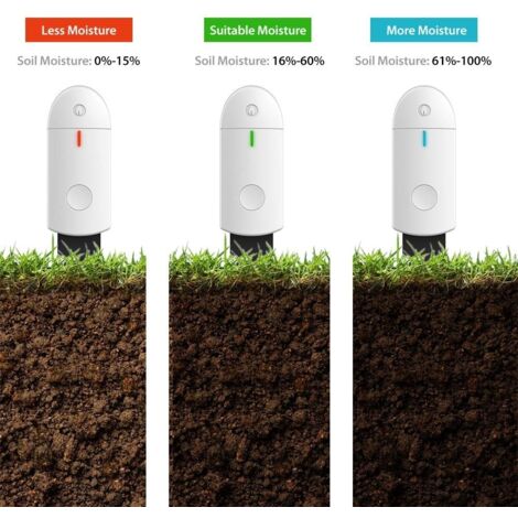 Détecteur d'Humidité du Sol Intelligent - Testeur d'Arrosage Instantané pour Plantes en Pot, Jardin, Intérieur/Extérieur - Horticulture, Fleurs, Pelouse