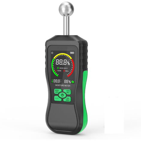 Détecteur d'humidité murale, détecteur d'humidité murale, humidité : 0-80%Rh, avec alarme, arrêt automatique et fonction d'étalonnage (avec batterie)