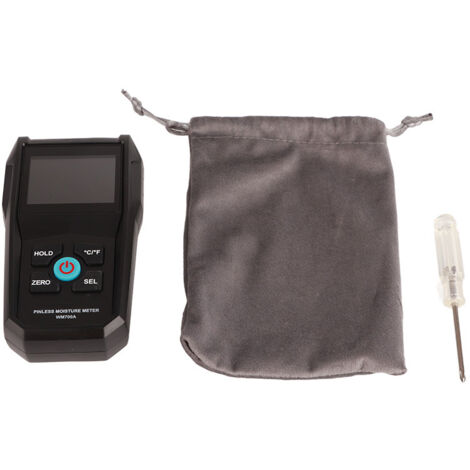 Détecteur d'humidité pour bois avec thermomètre et hygromètre - 4 modes de mesure et alarme de dépassement