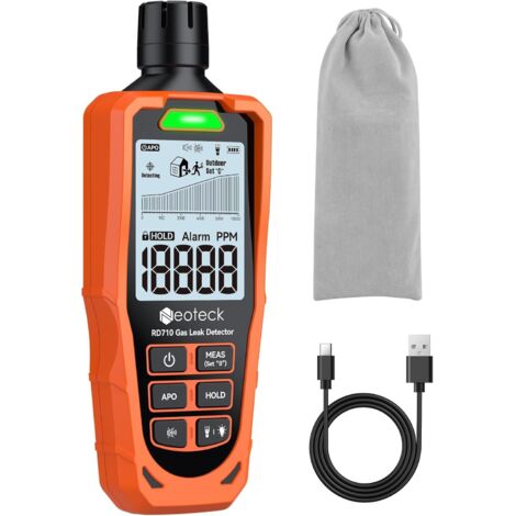 Détecteur Fuite Gaz Rechargeable – Gaz Combustible, Méthane, Propane, Gaz Naturel, 0-10000 ppm Écran LCD 2.9'' Haute Visibilité pour Détection Maison Chaudière Cuisine Camping-Car Bricolage
