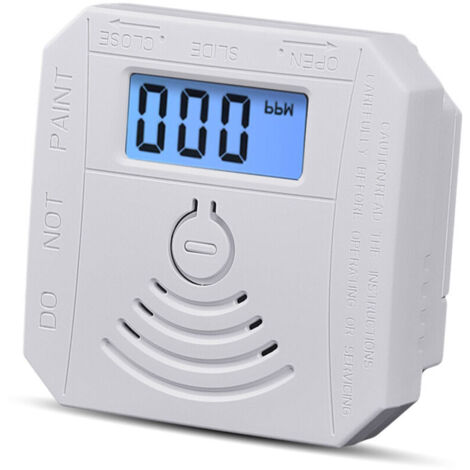Détecteur fuites monoxyde de carbone capteur électrochimique, affichage LCD 3 chiffres, alarme sonore et lumineuse, indicateurs LED, auto-test panne, rappel batterie faible, fonctions mémoire,