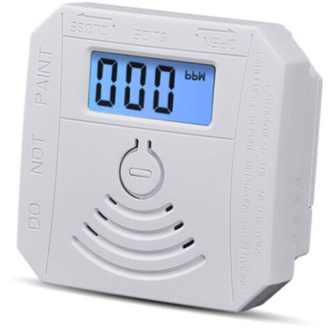 Détecteur fuites monoxyde de carbone capteur électrochimique, affichage LCD 3 chiffres, alarme sonore et lumineuse, indicateurs LED, auto-test panne, rappel batterie faible, fonctions mémoire,de DEBUN