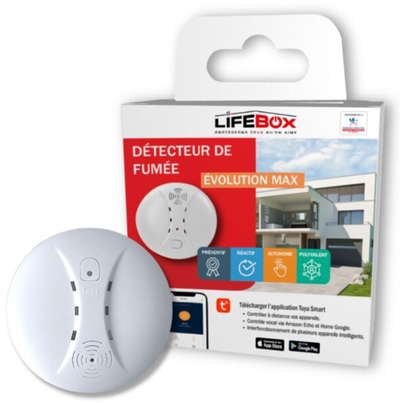 Lifebox - Détecteur incendie et fumée sans fil pour Alarme EvolutionMax