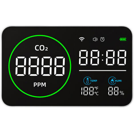 Détecteur intelligent WiFi PV1000-DW 4 en 1, moniteur portable de dioxyde de carbone, qualité de l’air intérieur, température et humidité, alarme CO2, pour maison, voiture, serre, voyage,de dyk.Trywis