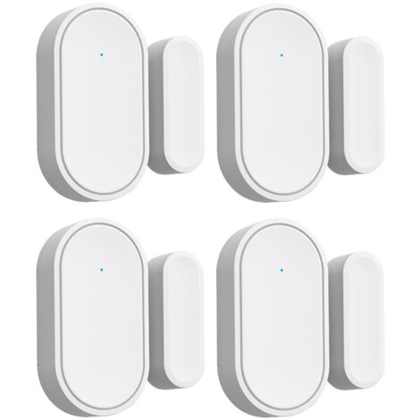 Détecteur Magnétique Mini Porte Fenêtre Alarme Sécurité Maison Wireless 433Mhz - 4 Packs Sensor Anti-Intrusion pour Sécurité Maison Garage Porte Fenêtre Alarm Système Sécurité Maison Anti-Vol