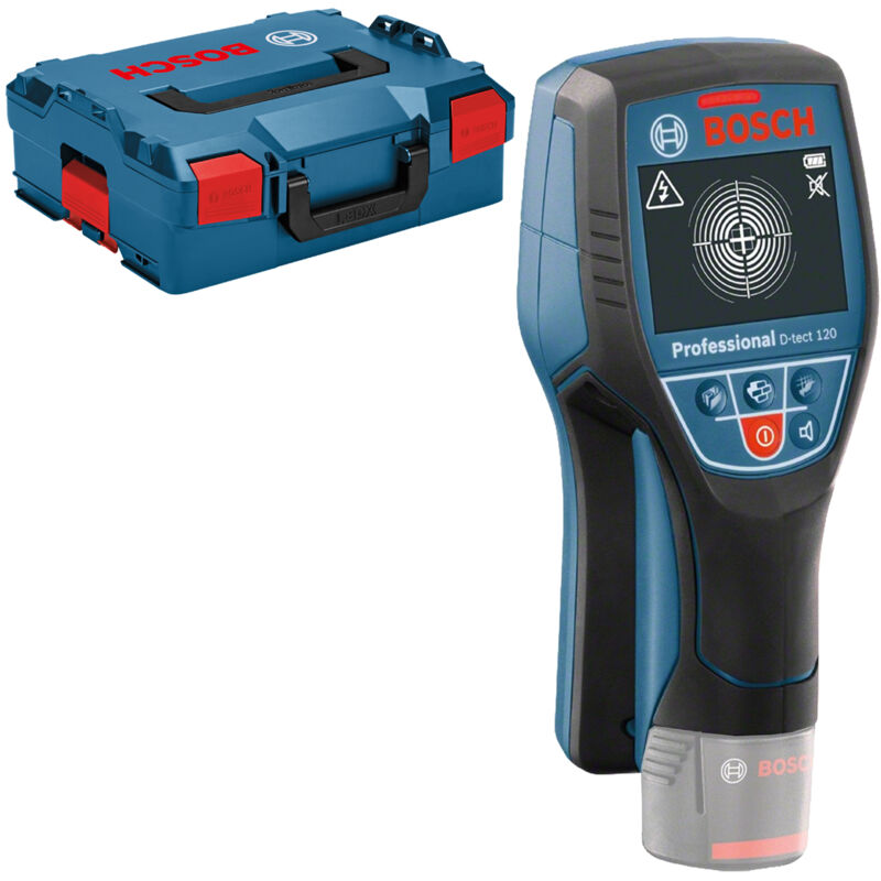 Bosch – Détecteur de métaux D-tect 120 – Alimentation Dual Power avec batterie Li-Ion 12V – Détection jusqu'à 120 mm – Inclus L-BOXX 136