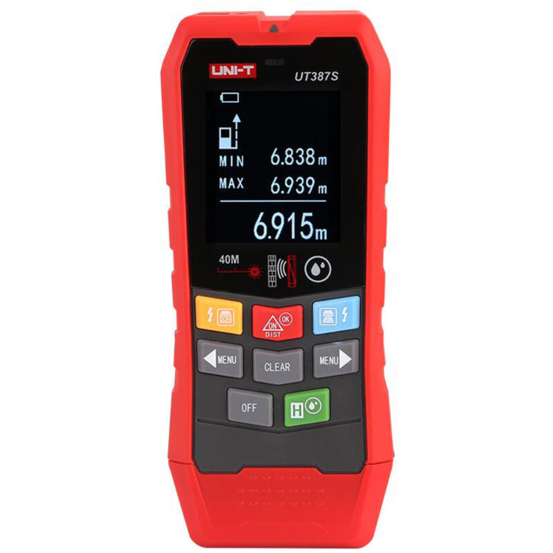 Rilevatore a parete per lamiere, cavi e tubature dell'acqua, con funzioni di rilevamento della parete, misurazione della distanza e determinazione.