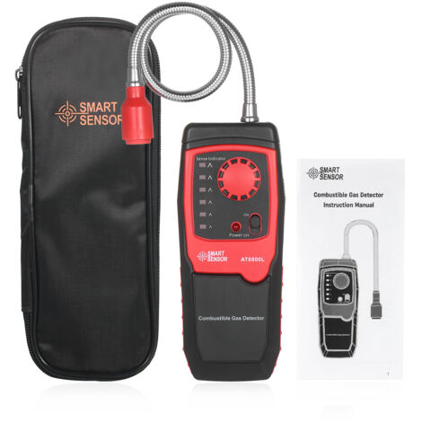 Détecteur portable de fuites de propane, de méthane et de gaz naturel, testeur de gaz combustible avec alarme sonore et lumineuse, sensibilité réglable.