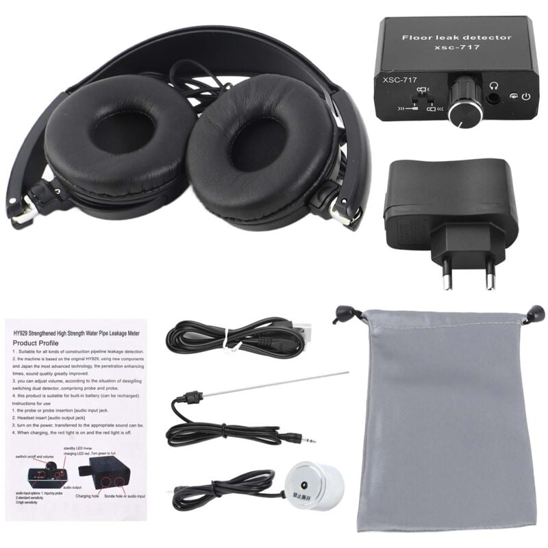 Zoternen - Détecteurs de fuite d'eau sans fil pour le capteur de fuite de construction de maisons avec casque de tuyau souterrain de casque Double