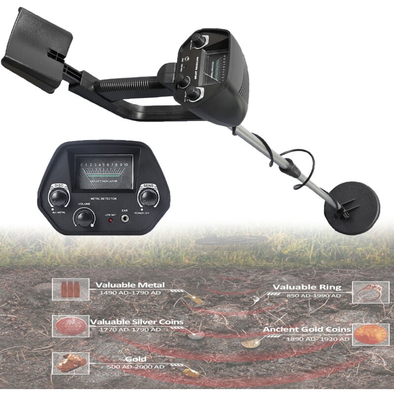 Détecteurs de métaux, détecteur de métaux professionnel discriminant les trésors et les pièces d'or, étanche, pointeur portable avec écran lcd, 2