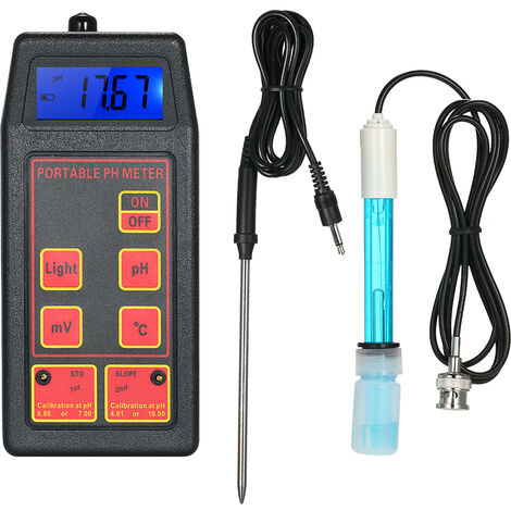 Detector de agua portátil Medidor de pH/ORP/TEMP Multiparámetro Digital LCD Tri-Meter Monitor de calidad del agua multifunción Probador de calidad del agua de temperatura de pH multiparámetro 0 ℃ ～ 10