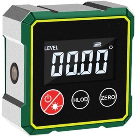 Detector de ángulos digital magnético con láser electrónico, herramienta para medir ángulos, nivel digital con pantalla LCD, apagado automático para mediciones de precisión, herramienta de medición