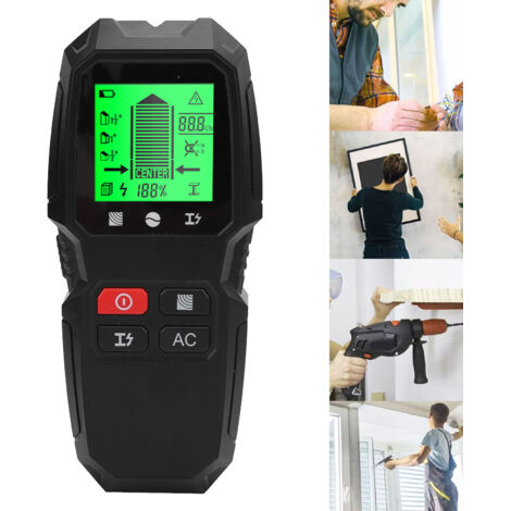 Detector de cables 5 en 1 con pantalla LCD: escáner de pared de alta precisión para metal, madera y cables, material ABS, portátil, 202 g