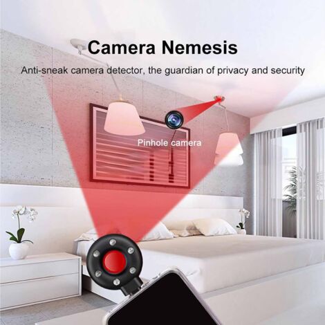 Detector de cámara en miniatura con LED anti-infrarrojos – Find-Cam Ultra X Negro 6 cm x 5 cm. Kit de detección de seguridad y privacidad.