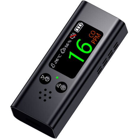 Detector de CO multifuncional 3 en 1 LIFCAUSAL, medidor portátil de monóxido de carbono, humedad y temperatura con pantalla TFT para camping, coche y viajes.