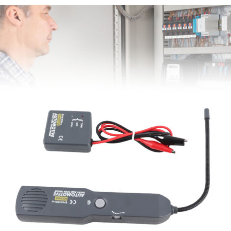 [Detector de cortocircuito para vehículos] Detector de cortocircuito y rotura de cable de CC (6-42 V) con señal acústica y cable flexible de 18 cm de longitud para un diagnóstico rápido de automóviles