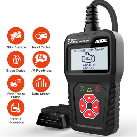 Detector de fallas automotrices AS100, borrado de luz de falla del motor, OBDII