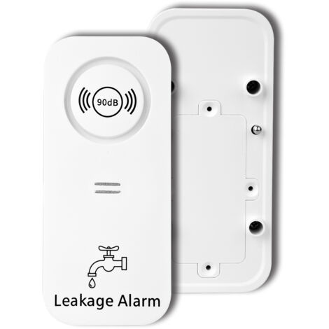 Detector de fugas de agua, alarma de fugas y goteos, sirena de 90 dB, detector de agua inalámbrico para baño, lavadero y cocina.