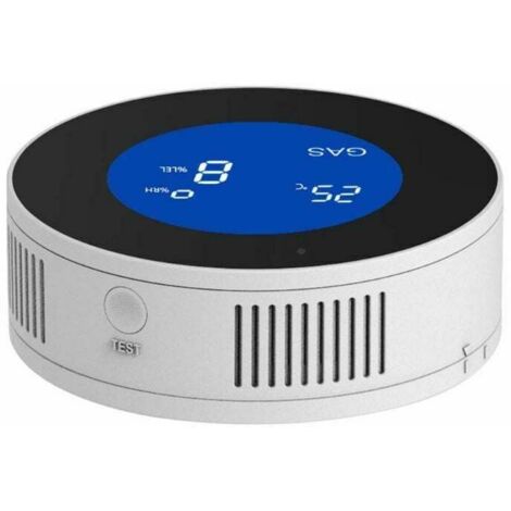 Detector de fugas de gas con wifi para el hogar, detector de fugas de GLP natural, detector de fugas con pantalla LCD, alarma sonora, aplicación de notificación push y control remoto.
