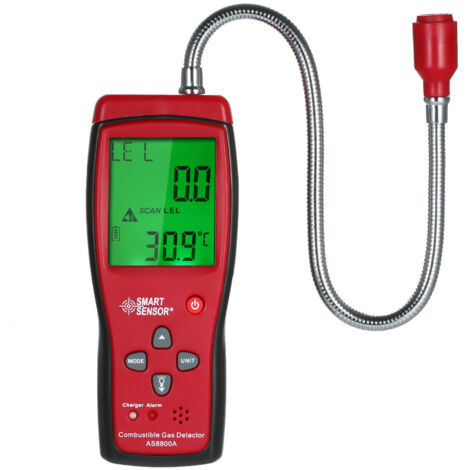 Detector de gas combustible SMART SENSOR - Instrumento digital de detección de gas combustible - Probador portátil de fugas de gas