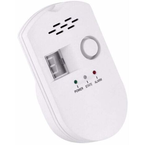 Detector de gas de una pieza con alarma enchufable para gas natural, metano, propano, butano con pantalla digital - 69 120 mm