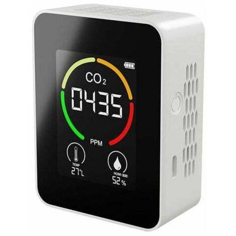 Detector de gas, dióxido de carbono, CO2, pantalla de temperatura y humedad, detector portátil de calidad del aire para el hogar.