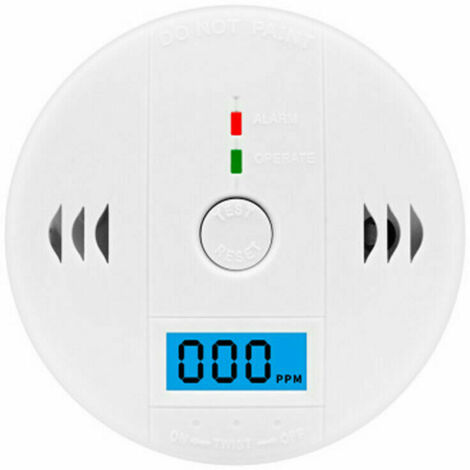 UGREAT Detector de gas portátil de monóxido de carbono CO Sensor de monitoreo Envenenamiento Alarma Probador de advertencia Blanco,AAFGVC