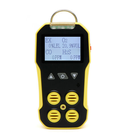 AUTRES Detector de gases portátil multifuncional 4 en 1 (O2+H2S+CO+LEL) Pantalla LCD de 2 pulgadas Detector de gases tóxicos nocivos Gases combustibles Detección de fugas Sonido Luz Vibraciones Triple alarma