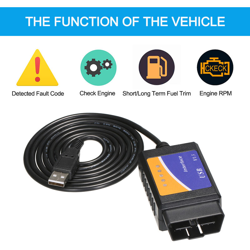 

Detector de herramienta de escaner OBD OBD¢ò negro, con conexion BT Conexion USB, para servicio de Windows