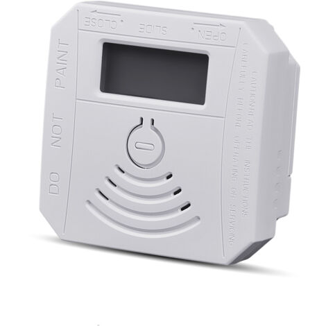 Detector de humo combinado de monóxido de carbono y óxido de carbono - Funciona con pilas - Detector de humo de óxido de carbono con pantalla LED, luz intermitente y alarma sonora - Blanco