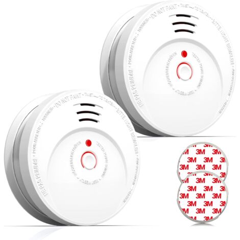 Detector de humo con batería reemplazable, alarma contra incendios GS506, batería con una duración de 10 años, sensor óptico, conforme a la norma europea EN14604, paquete de 2 unidades.