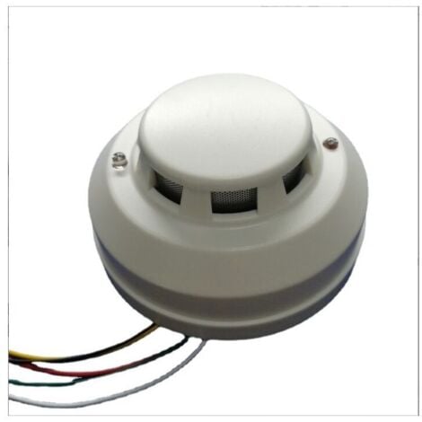 AIPERQ Detector de humo de red con cable con alarma de humo, sonido y luz, sirena de detector de humo (paquete de 2)