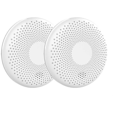 Detector de humo, detector de monóxido de carbono, batería de 10 años, detector de humo fotoeléctrico delgado y detector de CO con botones de prueba grandes y funcionamiento silencioso, paquete de 2