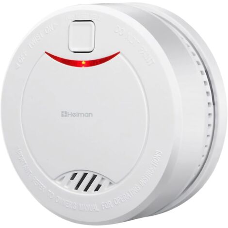 Detector de humo fotoeléctrico con batería de 10 años de duración - Detector de incendios DIN EN14604 - Blanco, 625PHS1 (paquete de 1)
