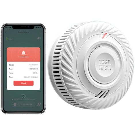 Detector de Humo Inteligente WiFi, Sensor Fotoeléctrico, Cumple EN14604, Compatible con Tuya/Smart Life APP, Batería de 10 Años (1 Unidad)