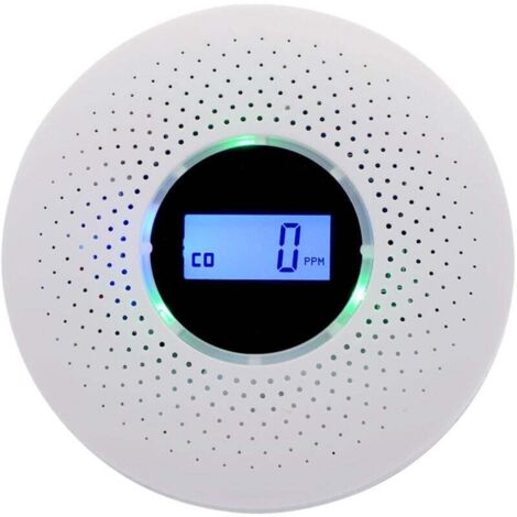 Detector de humo KZQ, detector combinado de humo y monóxido de carbono, alarma combinada con aviso acústico y pantalla digital.