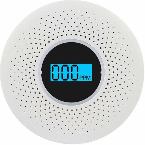 Detector de humo y monóxido de carbono con alarma sonora y de destello, y alarma LED. Detector inteligente de humo y CO para el hogar, negocios, fábricas, almacenes, KTV, tipo compuesto (blanco).
