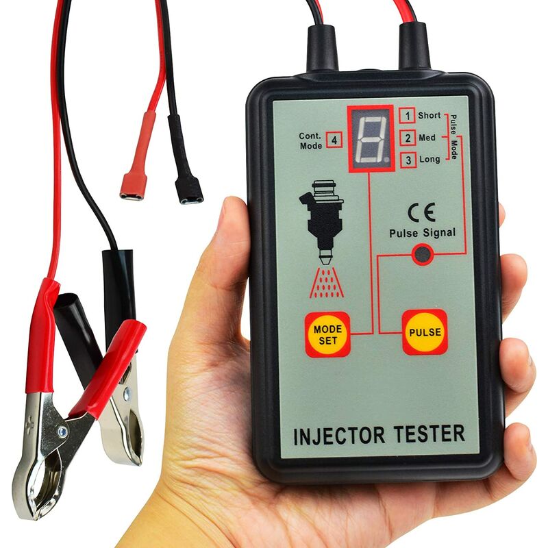 

Detector de inyector de combustible automotriz universal en pantalla LED ABS Herramientas de reparación de prueba de automóvil con pinzas de cocodrilo