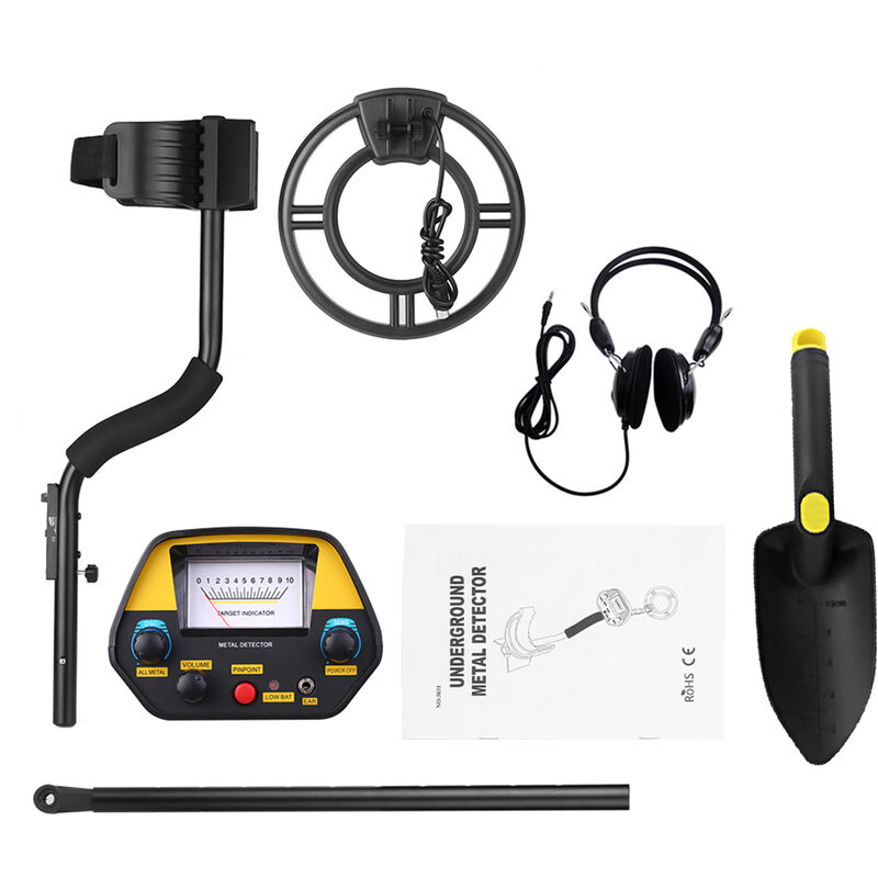 

Happyshopping - Detector de metales, con auricular + pala, sin bateria