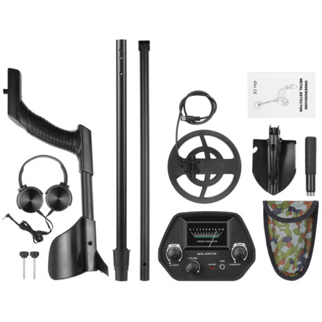 Detector de metales subterráneo, detector de oro, instrumento portátil de detección de metales para principiantes, niños y estudiantes - Incluye auriculares, pala y estuche.