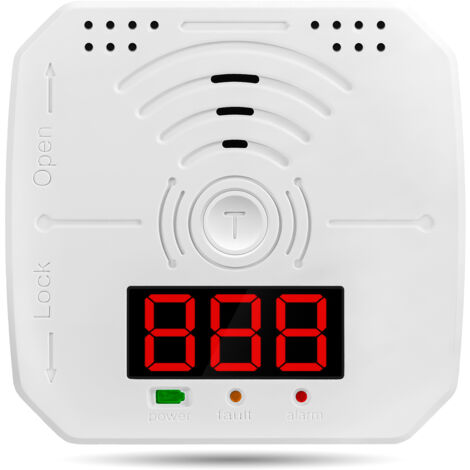 Detector de monóxido de carbono con sensor electroquímico, detector de óxido de carbono, pantalla digital, alarma sonora y visual, indicador LED, funciones