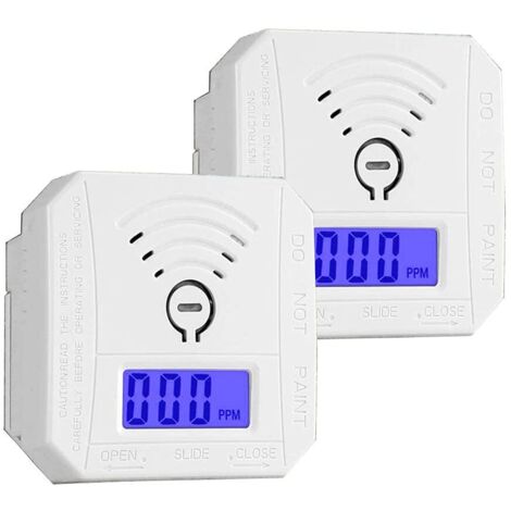 Detector de monóxido de carbono, detector de gas CO, sensor de CO con pantalla digital LED para el hogar y el almacén, funciona con pilas.