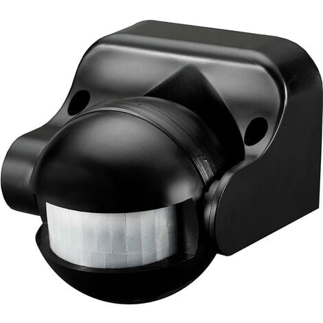 Detector de movimiento con regulador noche/día, 180º, IP44, negro  EDM 73116