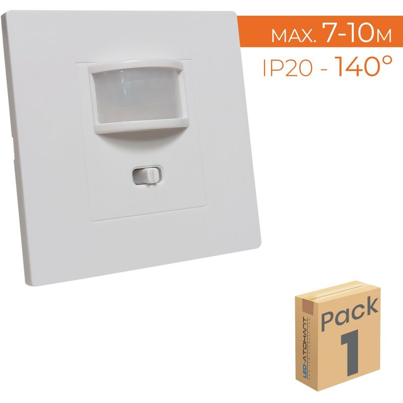 

Led Atomant Sl - Detector de Movimiento de Pared Empotrable 160º Compatible LED | Pack 1 Ud. - Pack 1 Ud.