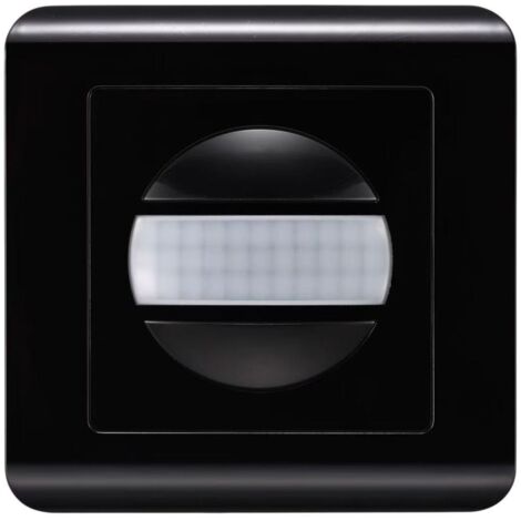Detector de movimiento IR de pared negro con interruptor IP20