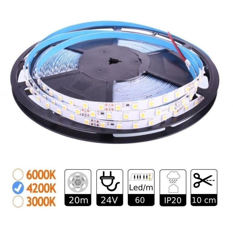 

Tira led 24V SMD5050 4200K interior bobina 20m luz constante - Jandei