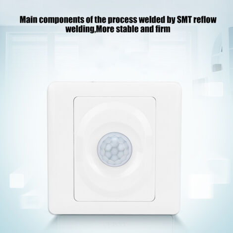 Detector de movimiento PIR de alta sensibilidad con retardo ajustable para interruptores de CA 180-250 V.