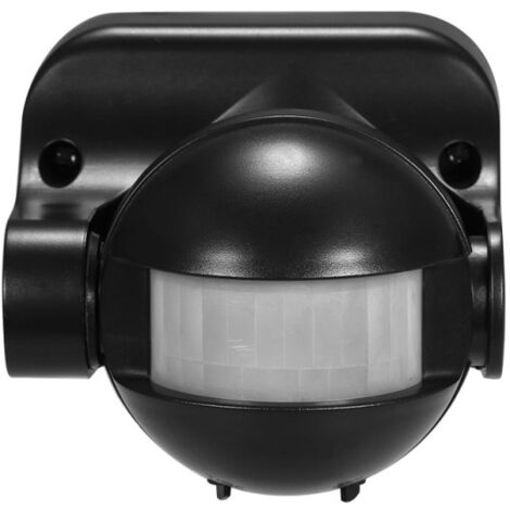 Detector de movimiento PIR para exteriores, 180°, IP44, 220 V, alcance de 12 m, TR,910, negro.