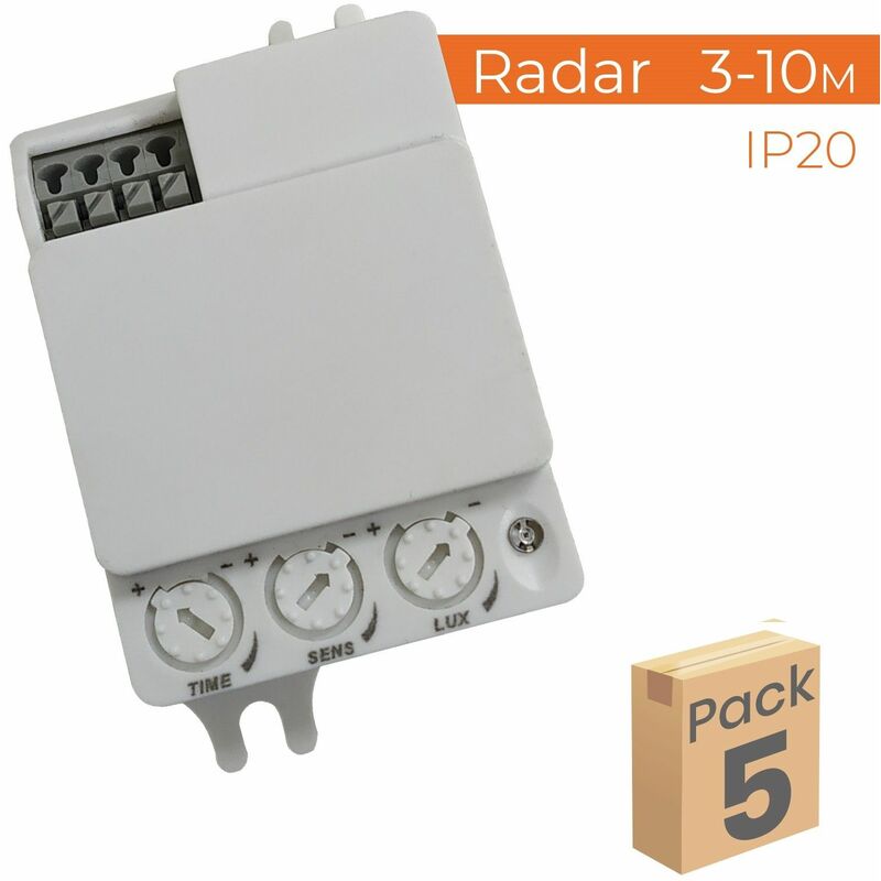 

Detector de Movimiento por Radar 360º Especial Plafones | Pack 5 Uds. - Pack 5 Uds.